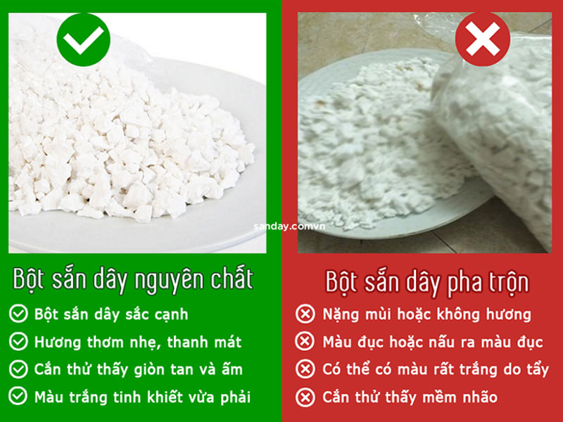 Mẹo phân biệt bột sắn dây thật và giả